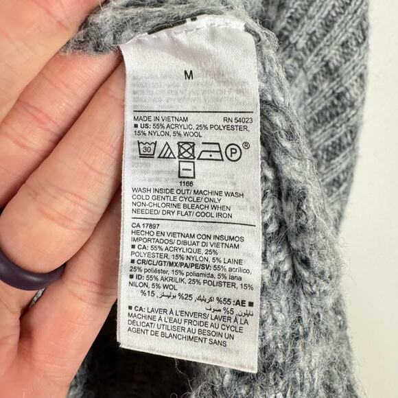 Old Navy Heather Gray Mock Neck Rib Knit Long Sleeve Cuffed Tunic Sweater - Picture 10 of 10